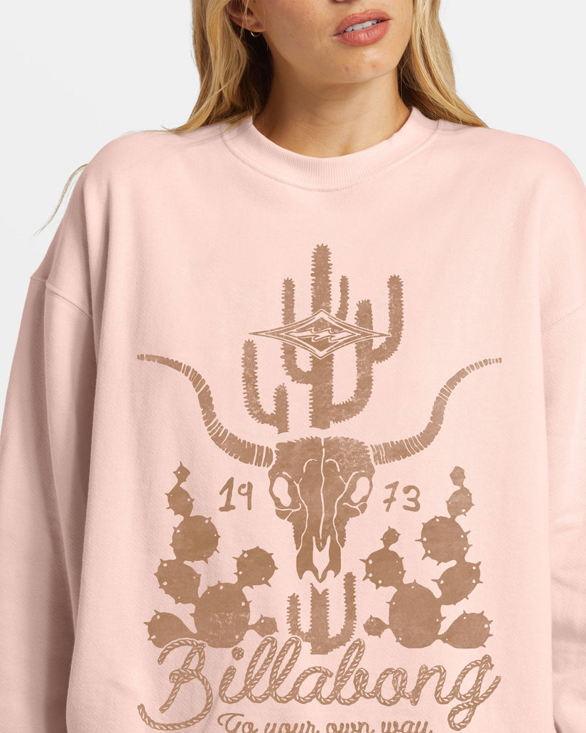 Ride In Oversized Crewneck Sweatshirt - Feelin Peachy