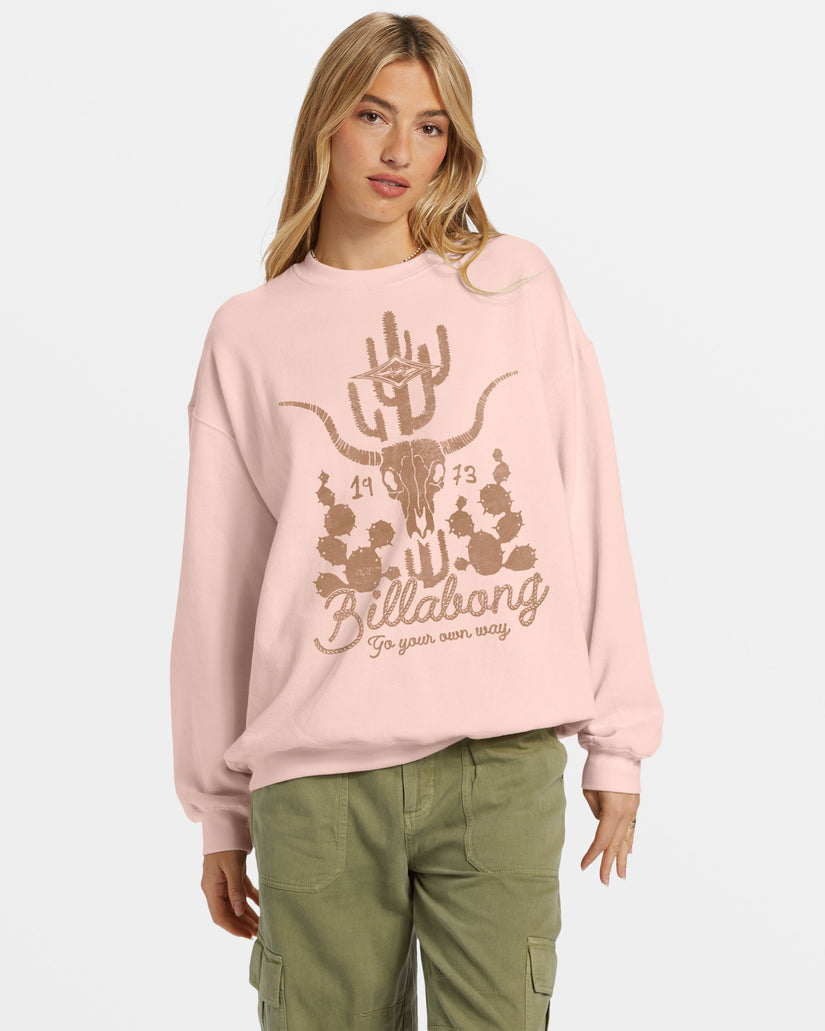 Ride In Oversized Crewneck Sweatshirt - Feelin Peachy