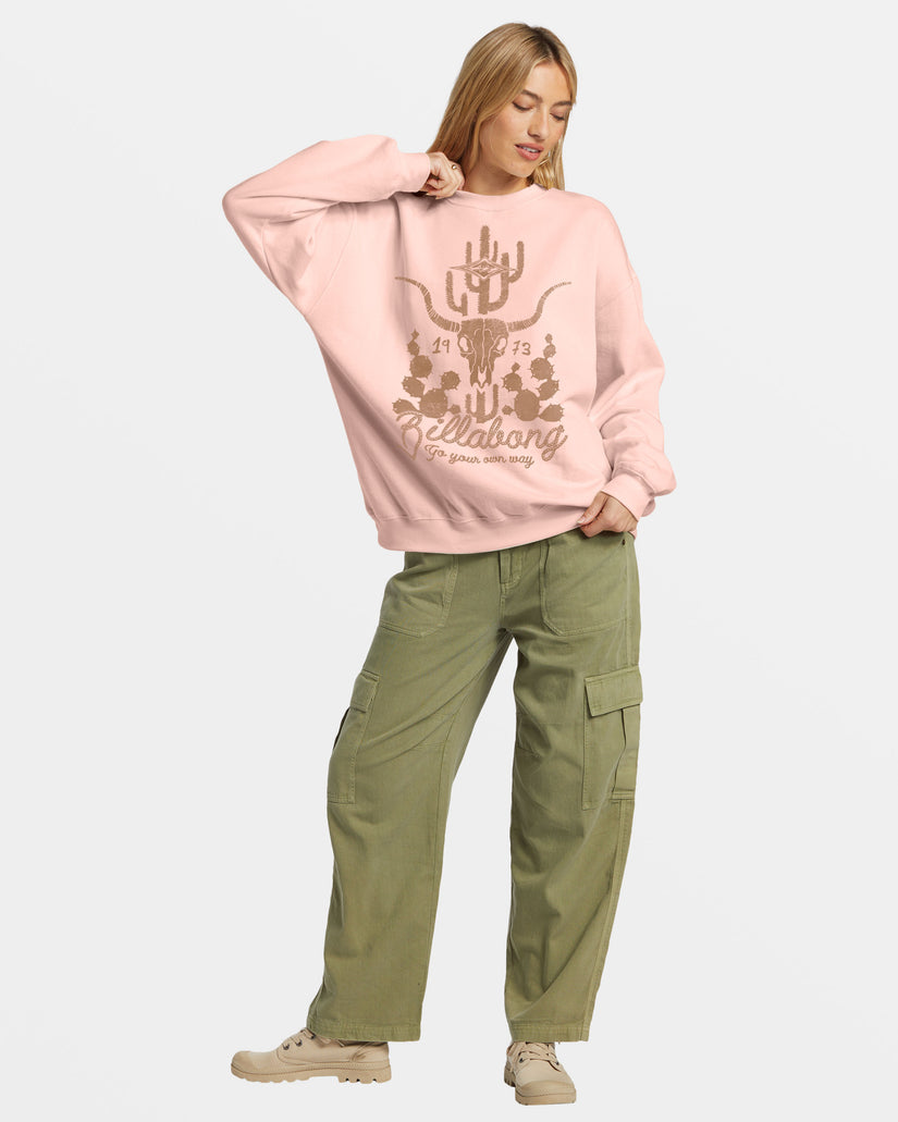 Ride In Oversized Crewneck Sweatshirt - Feelin Peachy