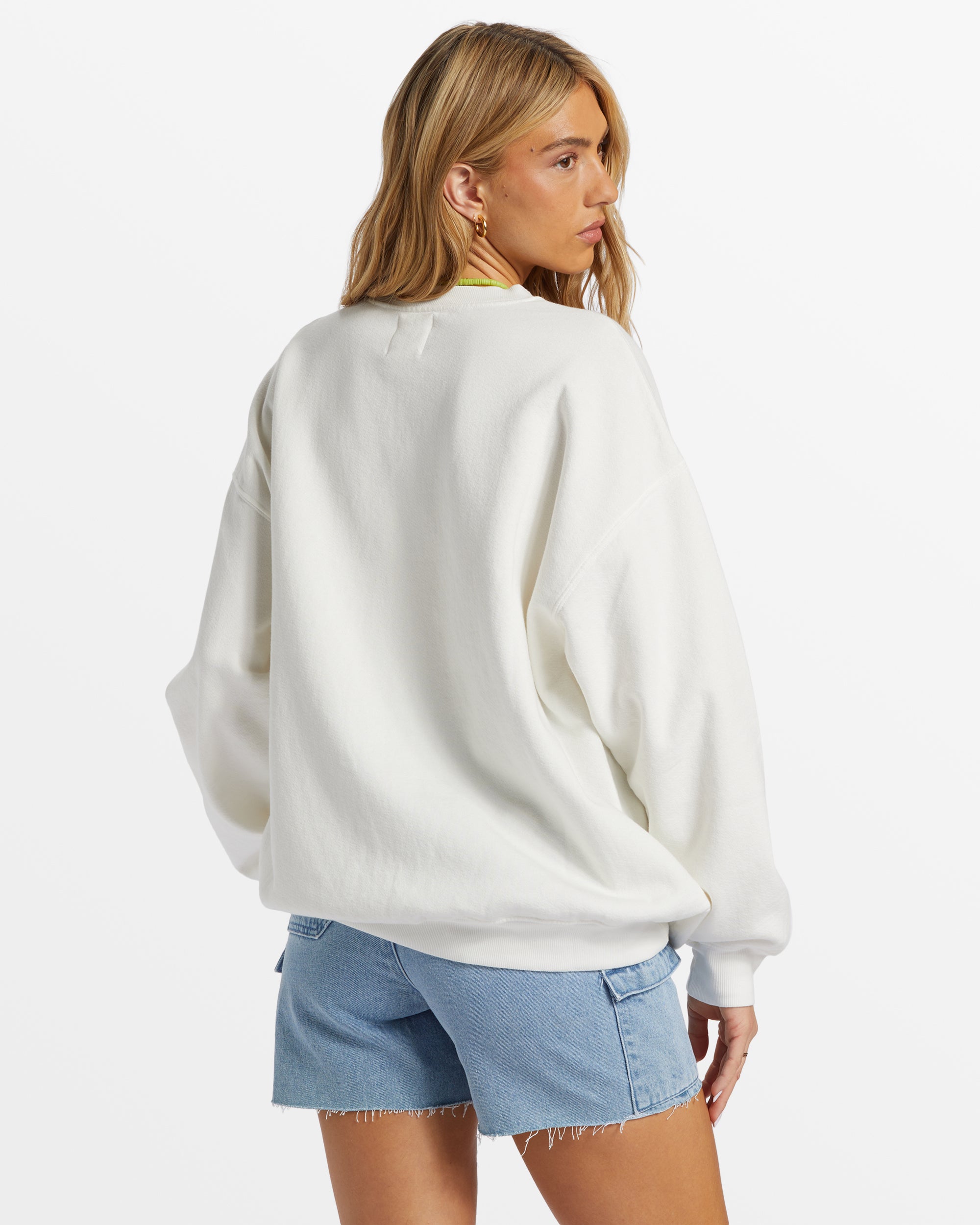 Ride In Oversized Crewneck Sweatshirt - White