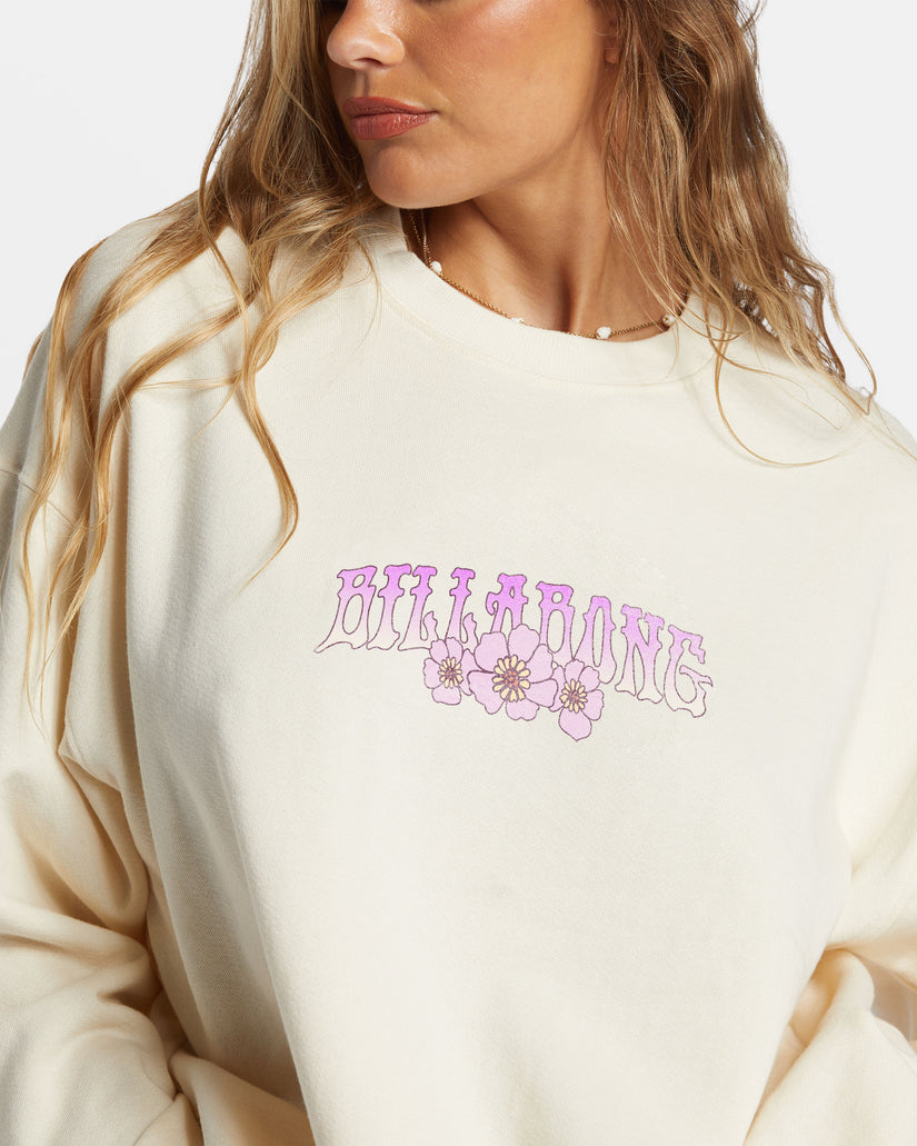 Ride In Oversized Crewneck Sweatshirt - White Cap 1