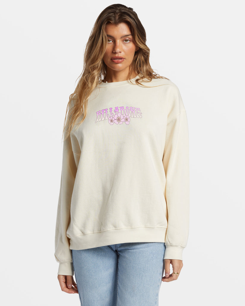 Ride In Oversized Crewneck Sweatshirt - White Cap 1