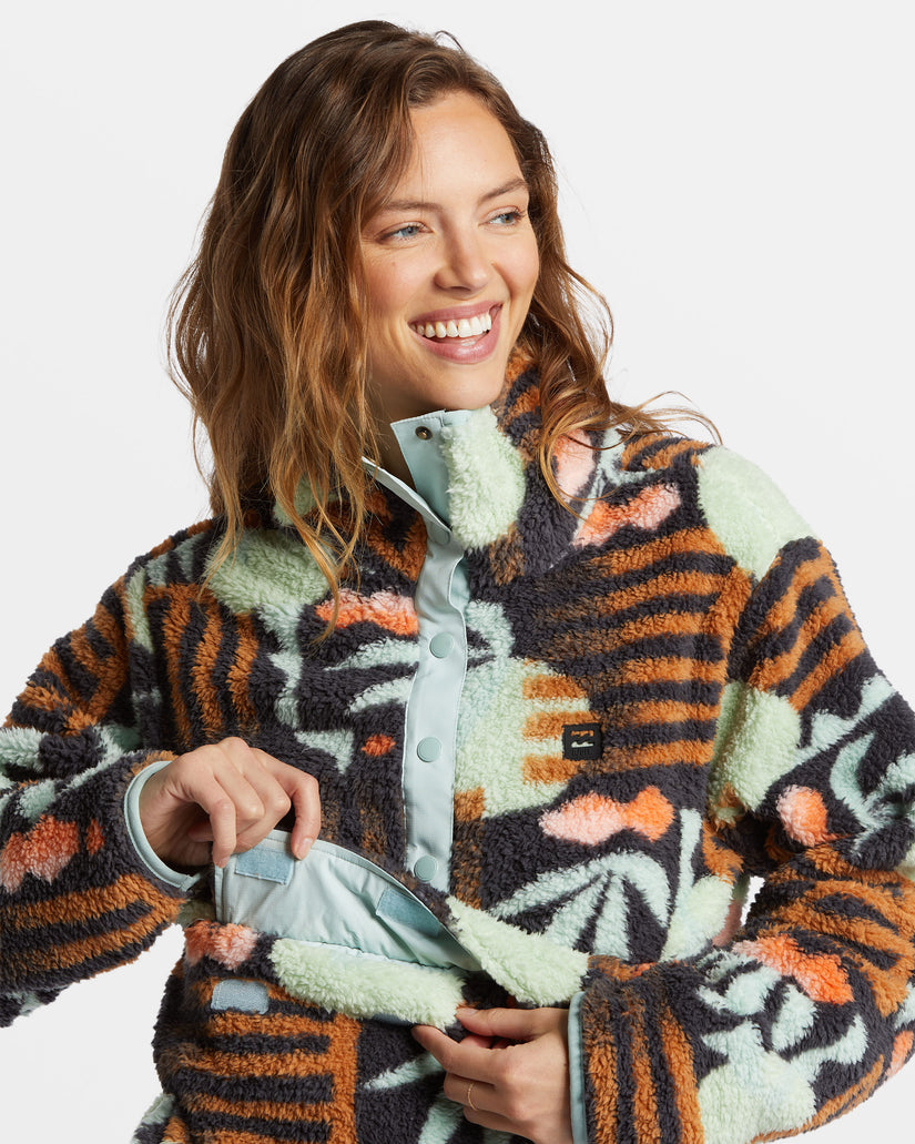 Switchback Mock Neck Fleece - Black Multi