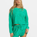 Loosen Up Crew Neck Sweatshirt - Tropical Green