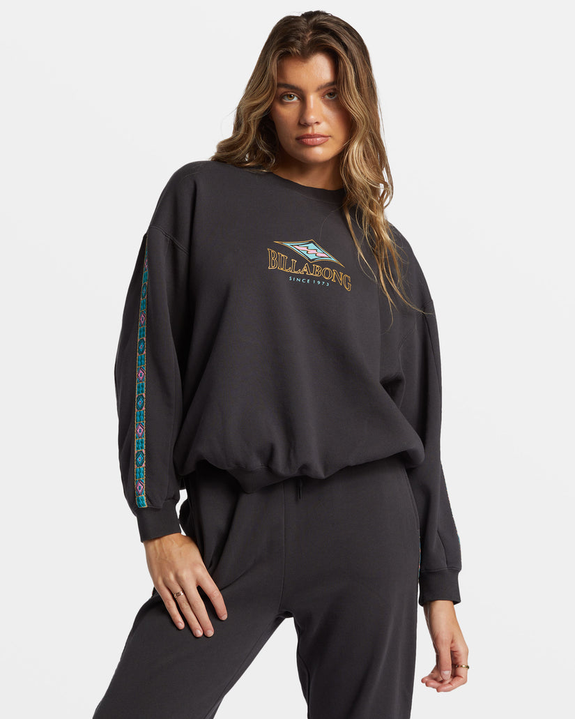 Swipe Right Kendal Crewneck Sweatshirt - Black Sands