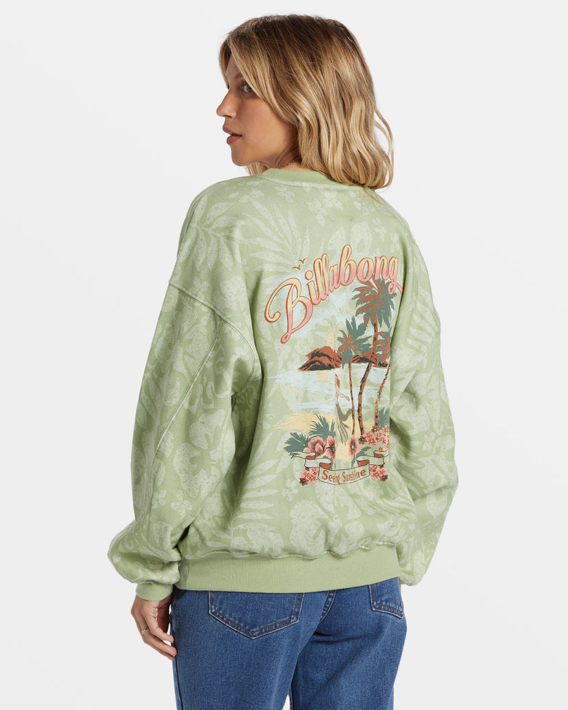 Off Tropic Kendall Pullover Sweatshirt - Weeping Willow