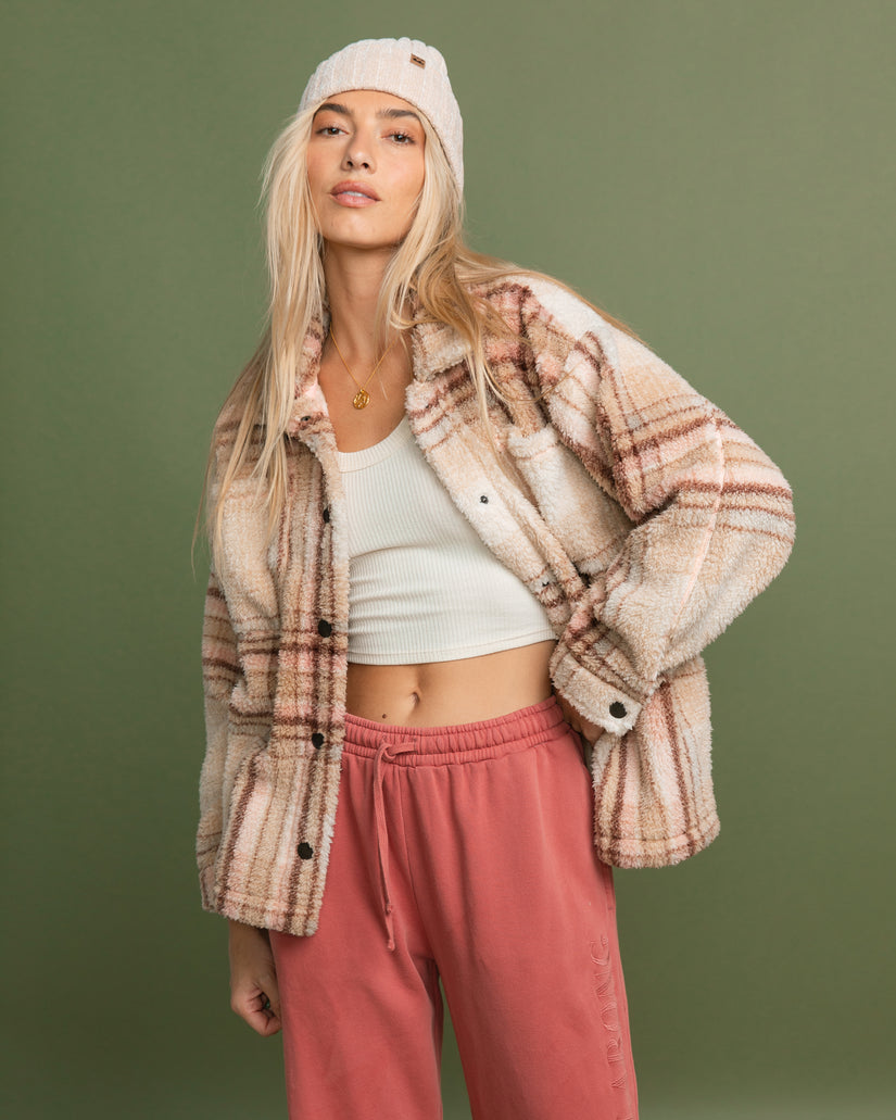 Sundown Sherpa Jacket - Dusty Peach