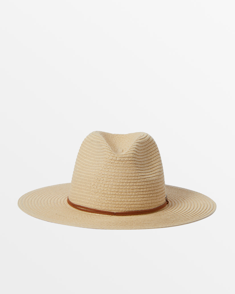 Tides Packable Straw Fedora - Natural