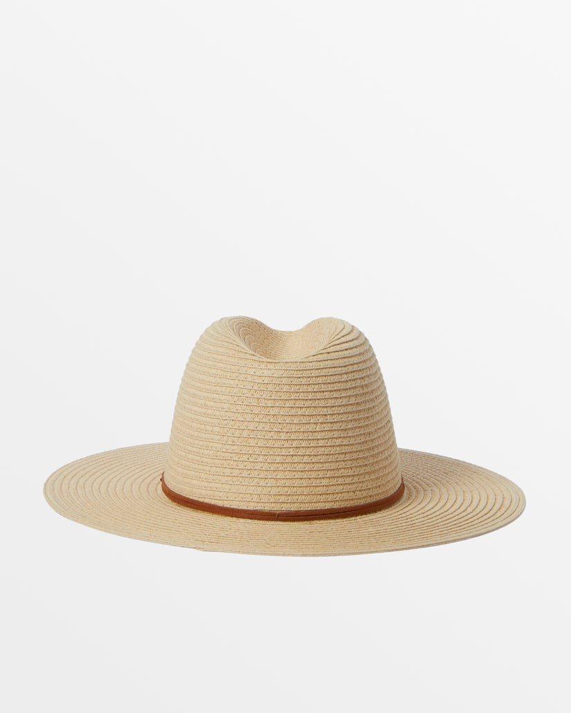 Tides Packable Straw Fedora - Natural