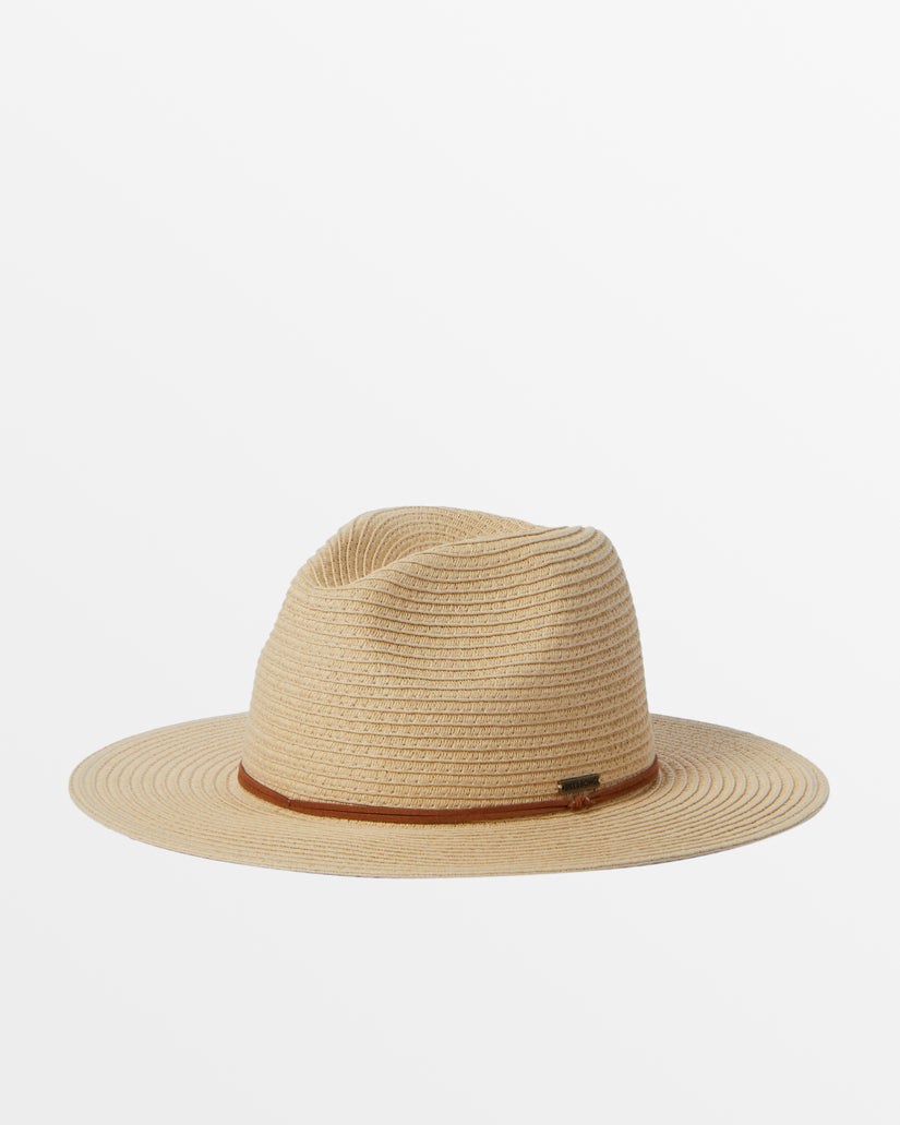 Tides Packable Straw Fedora - Natural