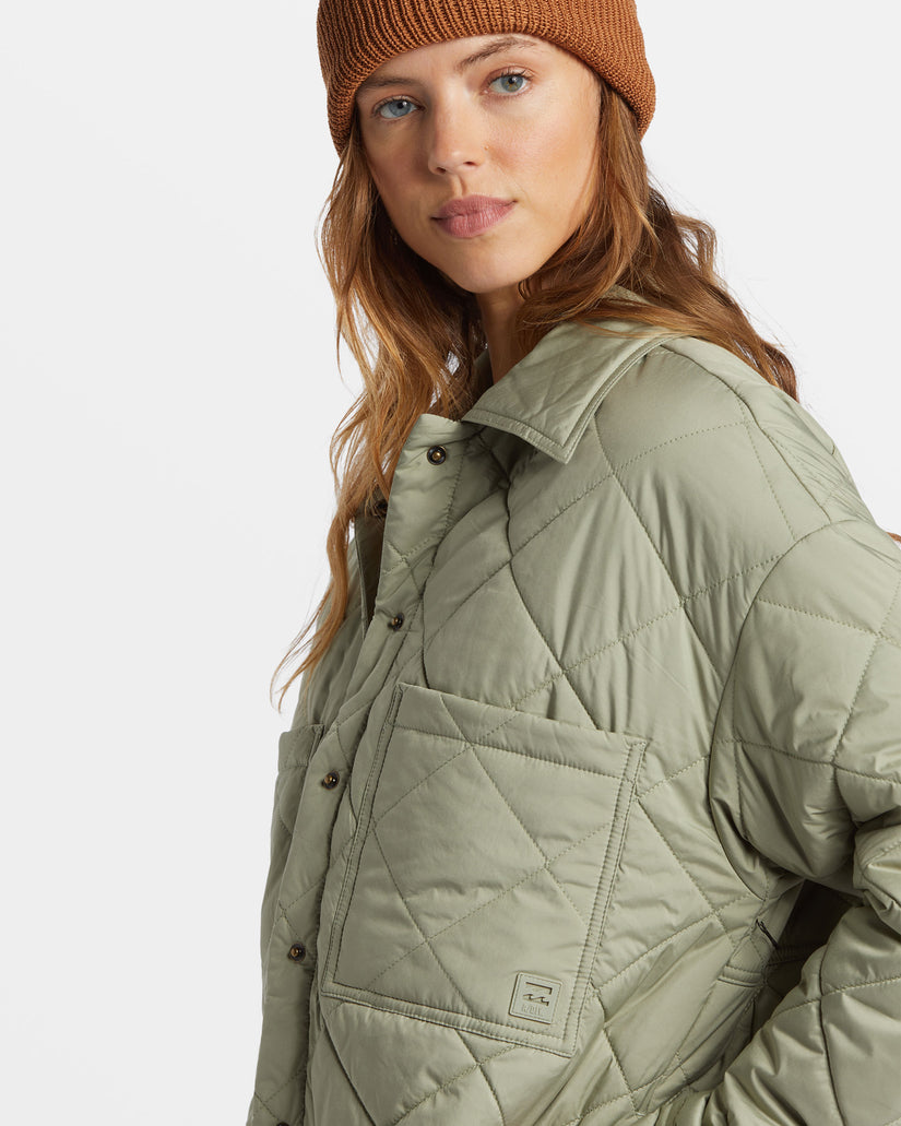 Transport Shacket Snap Front Overshirt - Seagrass