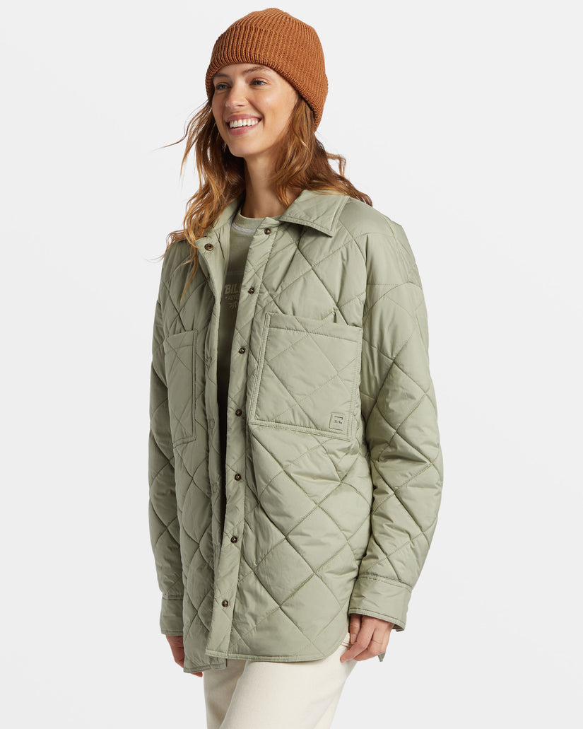 Transport Shacket Snap Front Overshirt - Seagrass