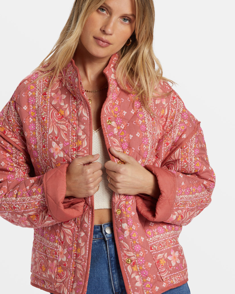 Folk Story Quilted Jacket - Red Clay