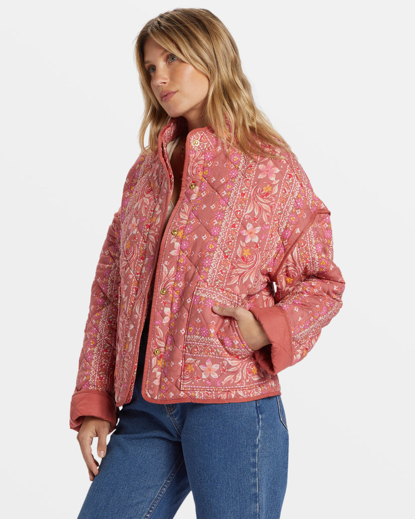 Folk Story Quilted Jacket - Red Clay