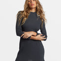 Dawn Long-Sleeve Mini Dress - Black Sands