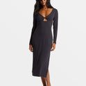 Second Look Midi Dress - Black Sands