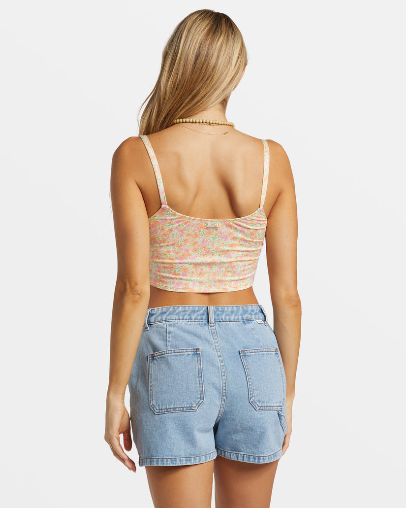 Sweet Days Fitted Tank Top - Tangy Peach