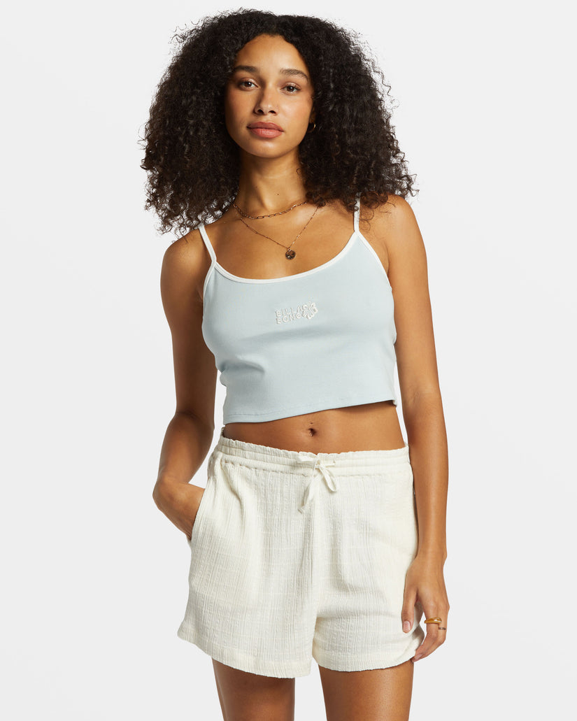 Aloe Cropped Tank Top - Dusk Blue