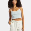 Aloe Cropped Tank Top - Dusk Blue