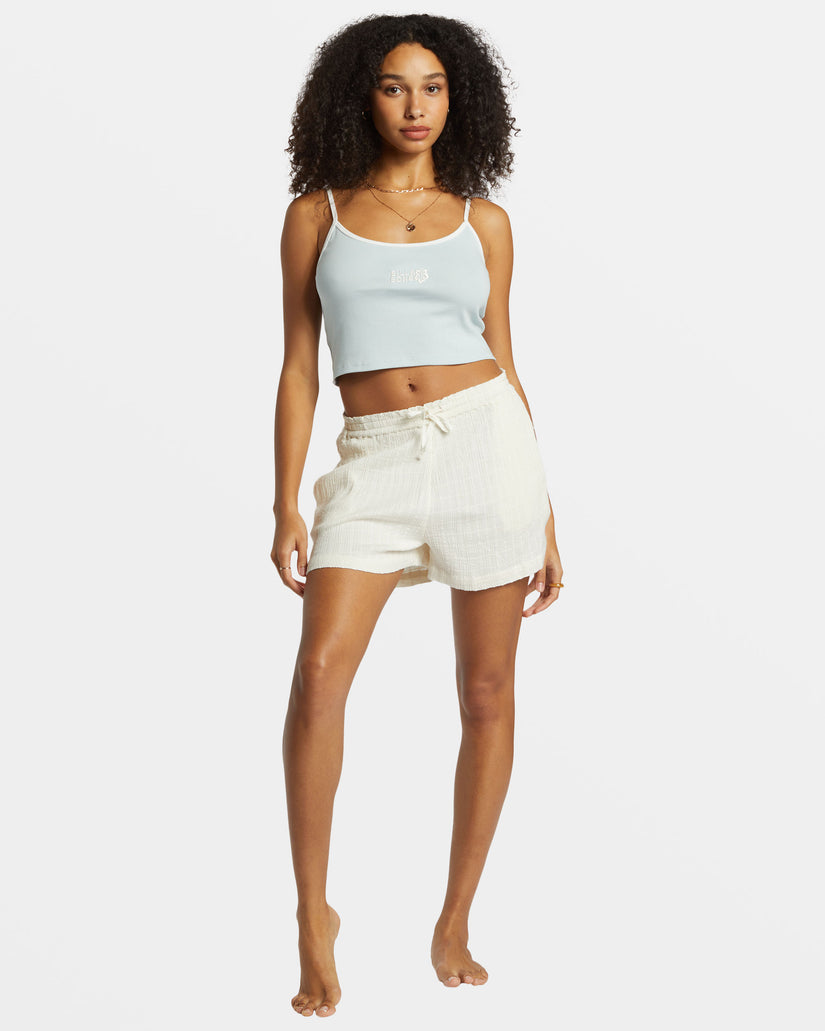 Aloe Cropped Tank Top - Dusk Blue