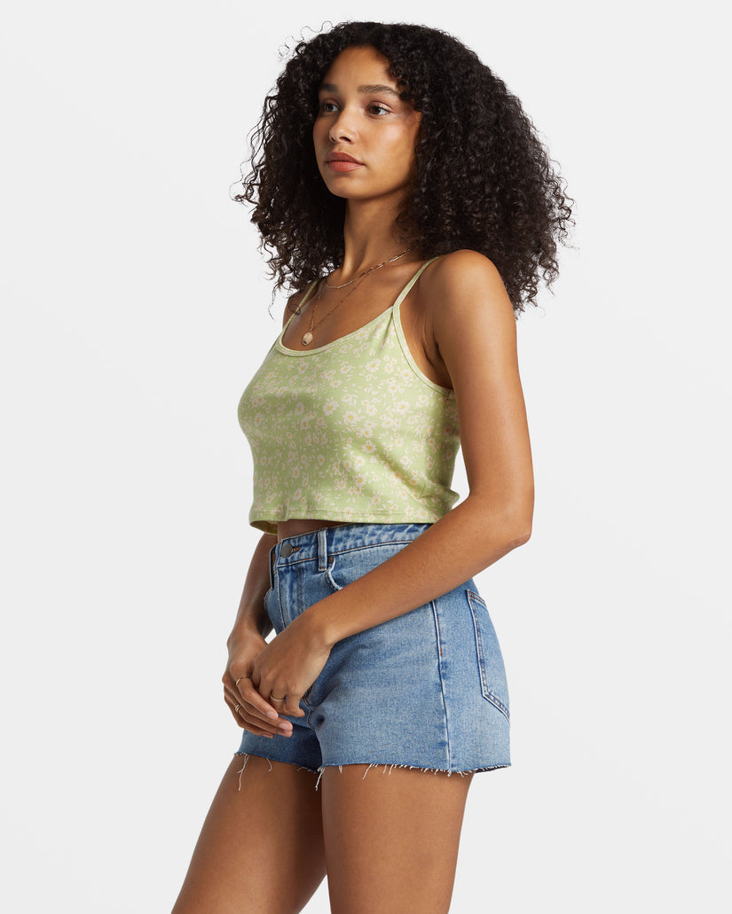 Aloe Cropped Tank Top - Willow