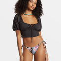 Posy Crop Top - Black Sands