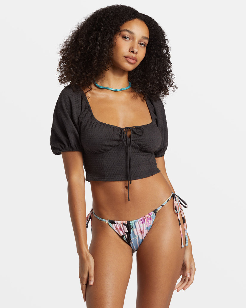 Posy Crop Top - Black Sands