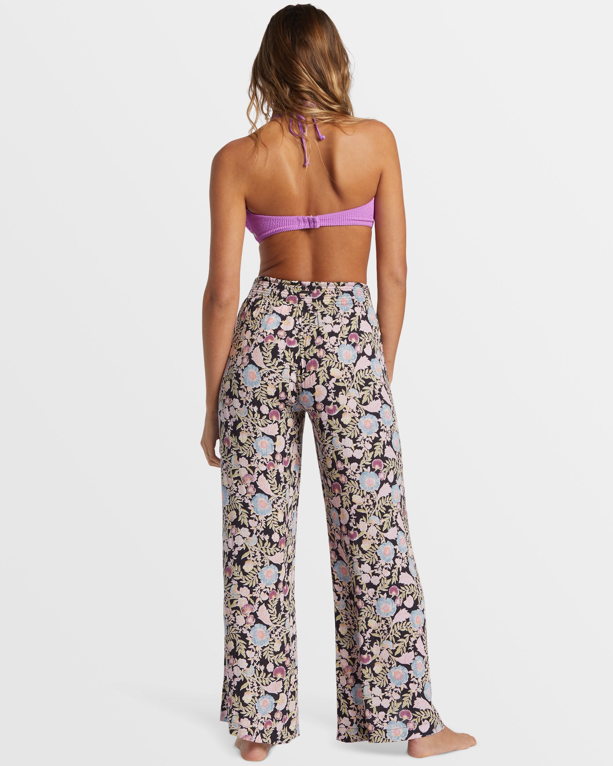 Split Spirit Floral Pants - Blackberry - BLACKBERRY / S