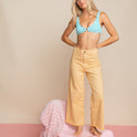 Free Fall High-Waist Pants - Pale Yellow