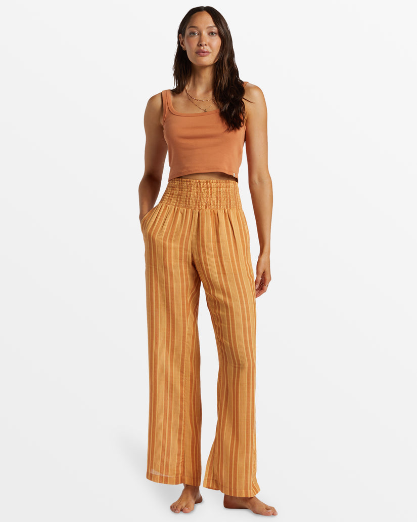 New Waves 2 Elastic Waist Pants - Peach Punch