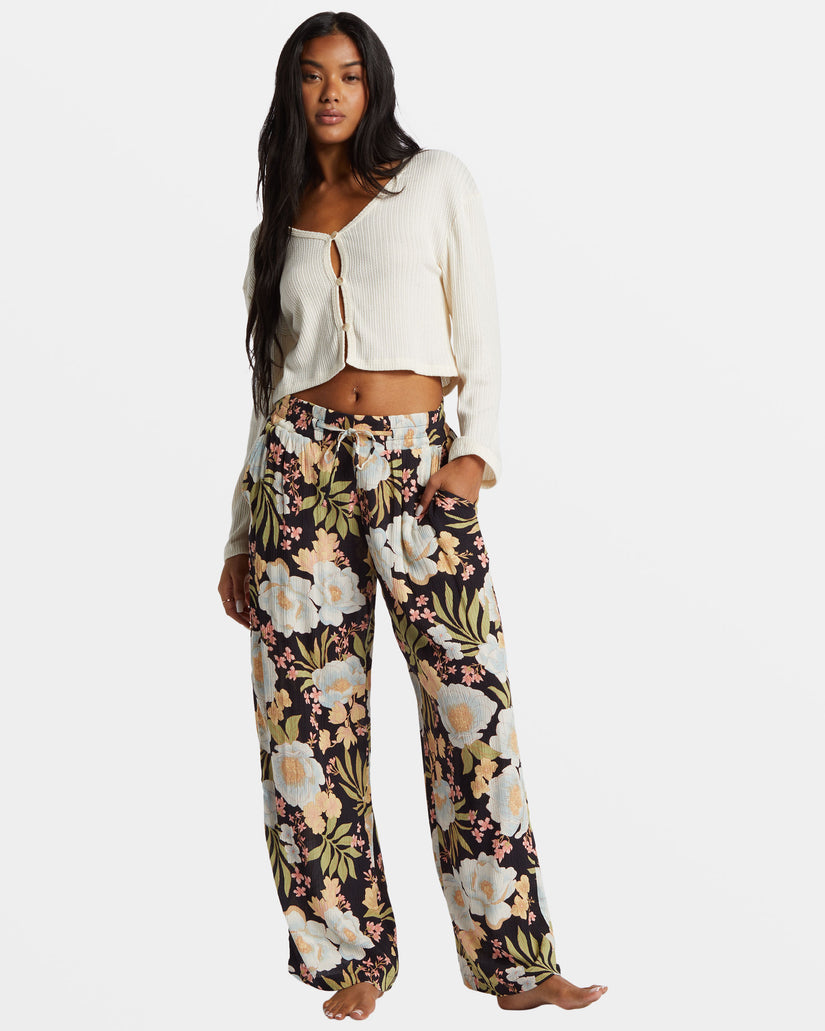 Sun Rays Crinkle Pants - Black Sands