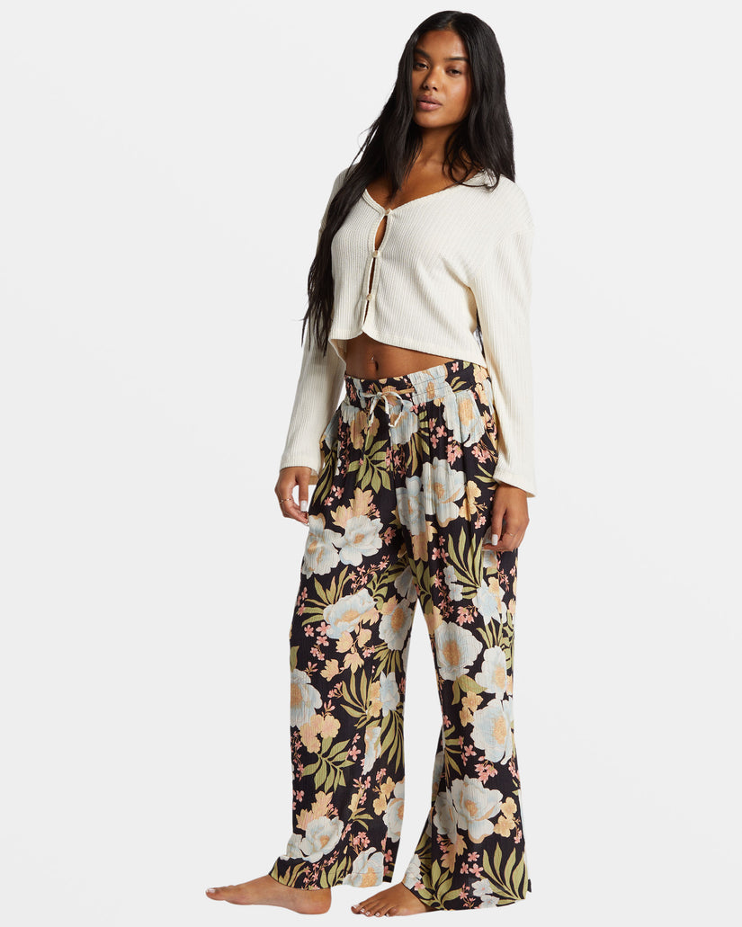 Sun Rays Crinkle Pants - Black Sands