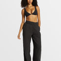 New Waves Wide Leg Beach Pants - Black Sands