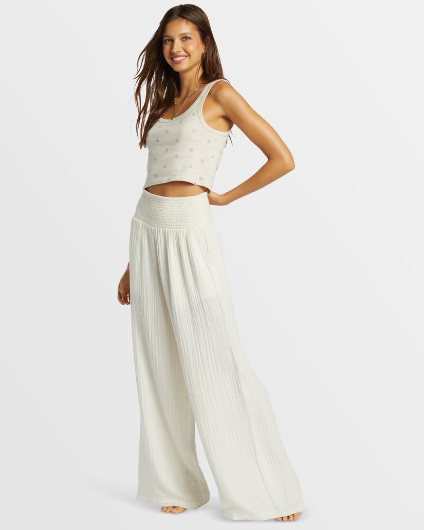 New Waves Wide Leg Beach Pants - Salt Crystal