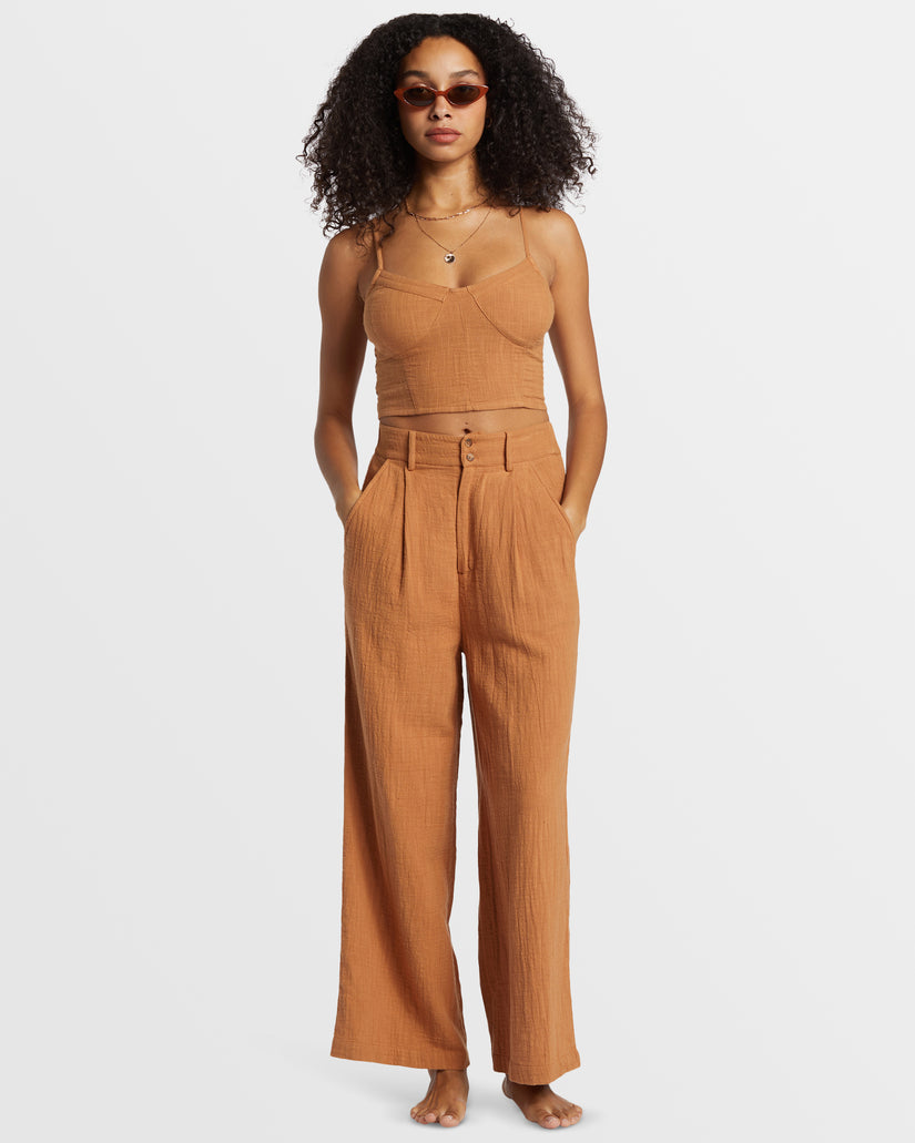 Tailor Made Wide Leg Pants - Sandalwood