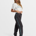 Swipe Right Elastic Waist Joggers - Black Sands