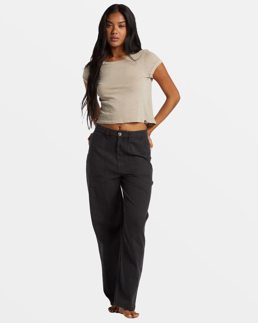 Stay Grounded Straight-Leg Pants - Black Sands