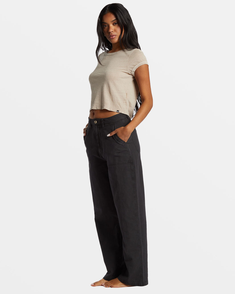 Stay Grounded Straight-Leg Pants - Black Sands