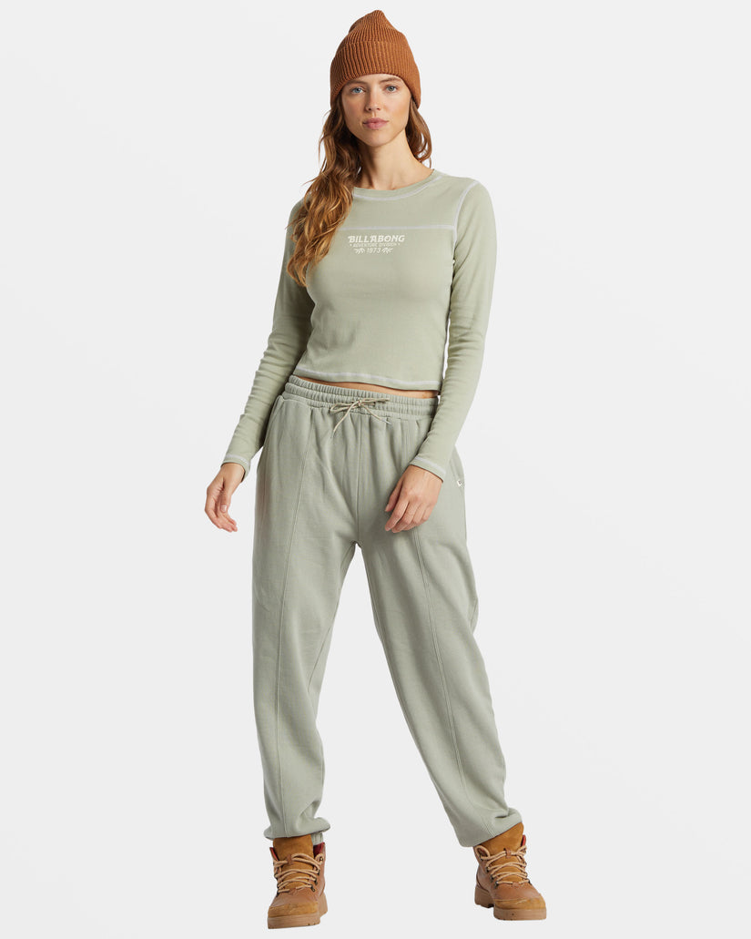 Hike Date Elastic Waist Pants - Seagrass