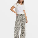 La Cala Printed Flared Pants - Black Sands