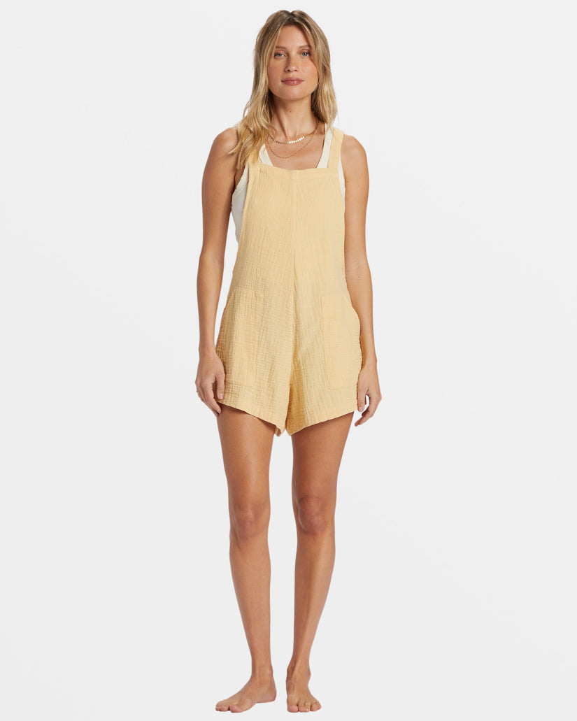 Beach Crush Romper - Pale Yellow