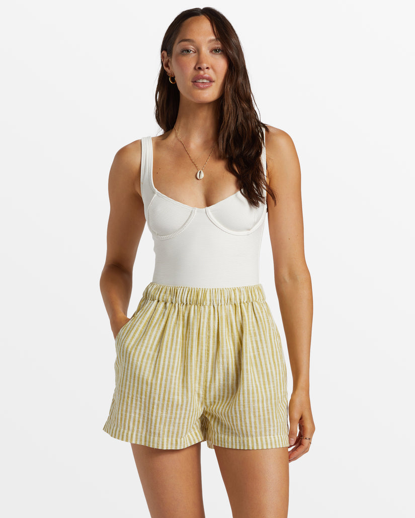 Sea Ya Elastic Waist Shorts - Moss Joy