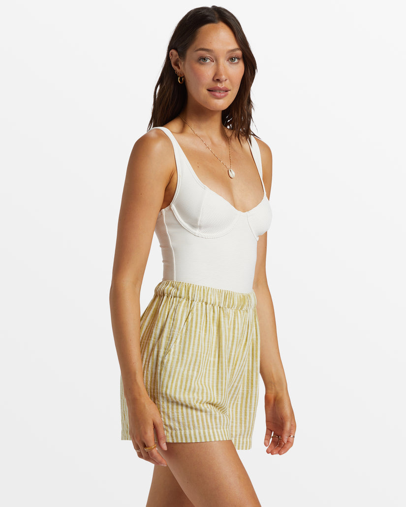 Sea Ya Elastic Waist Shorts - Moss Joy