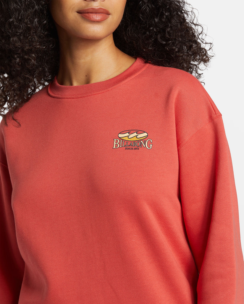 Tricolor Hibiscus Sweatshirt - Red Rock