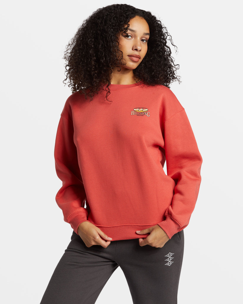 Tricolor Hibiscus Sweatshirt - Red Rock