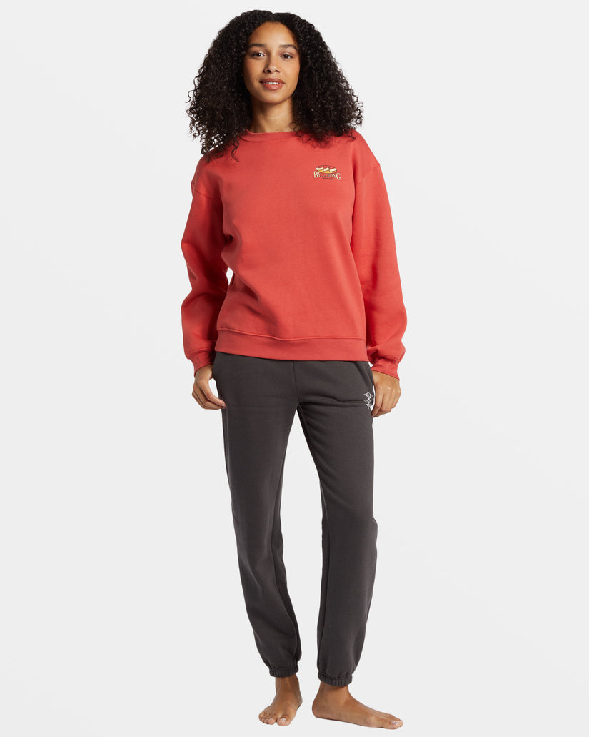 Tricolor Hibiscus Sweatshirt - Red Rock