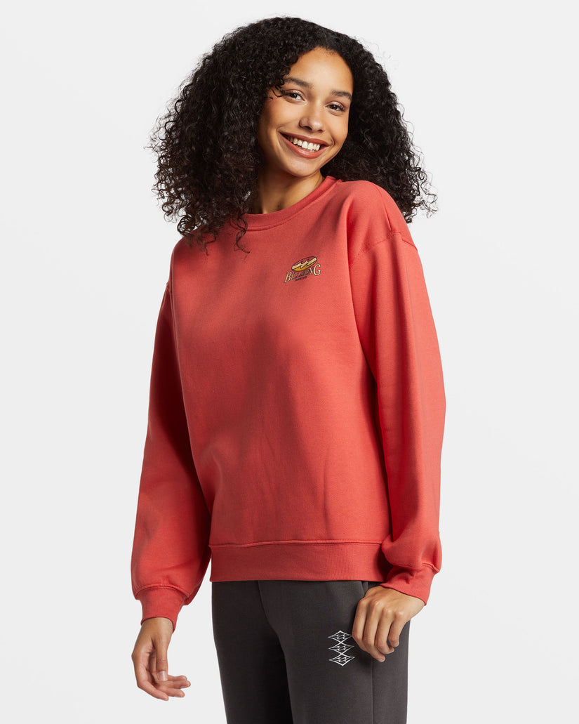 Tricolor Hibiscus Sweatshirt - Red Rock