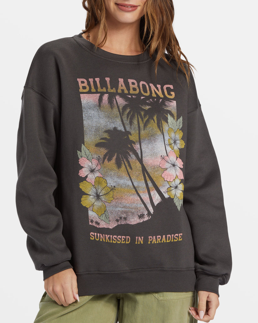 Sunkissed Paradise Crewneck Sweatshirt - Off Black