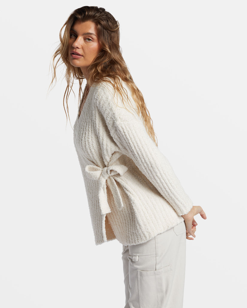 Soft Sand Wrap Cardigan - White Cap