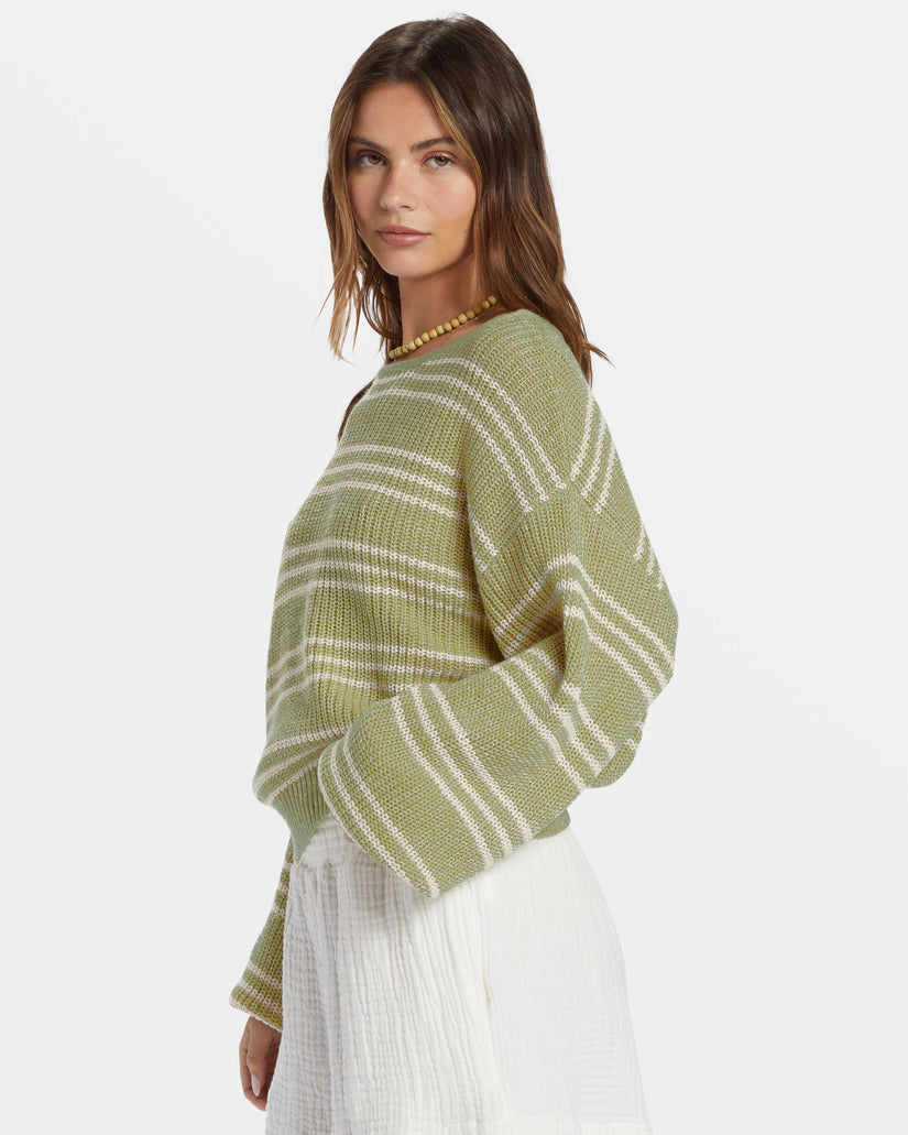 Light Wave Pullover Sweater - Avocado